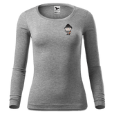 Da Oid Sinzer Griller Longsleeve Fitted Damen Grau Meliert Schoemering Front